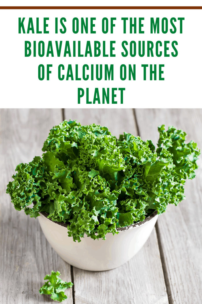 One cup of kale contains 94 milligrams of calcium, while broccoli contains 78 milligrams.