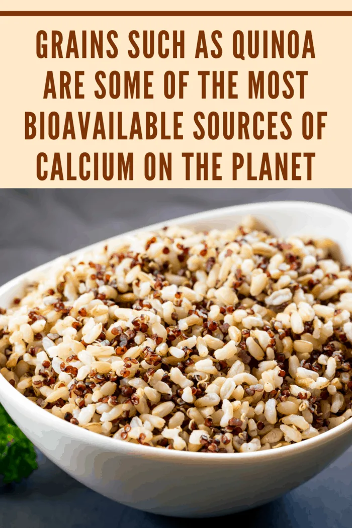 The grains that are highest in calcium are known as “pseudo-grains,” with quinoa and amaranth being the most popular.
