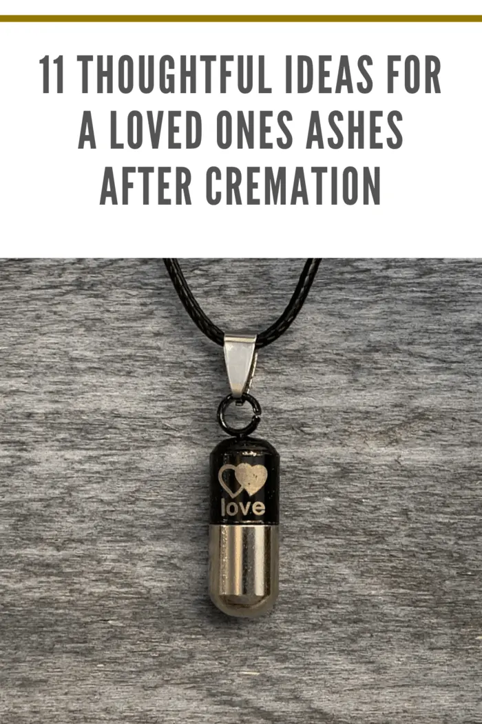 A beautiful necklace featuring "love" on the outside, holding loved one's ashes inside as a heartfelt tribute.