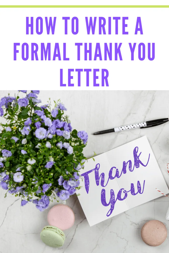 thank you note with forget me not flowers and macarons