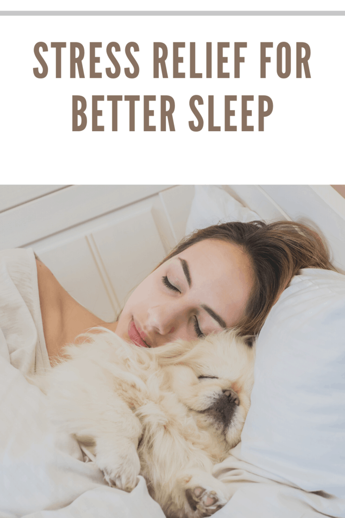 woman sleeping with pet