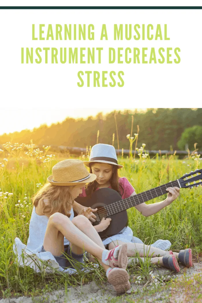 teenagers sitting on grass playing guitar