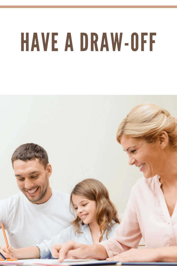 family having a draw off