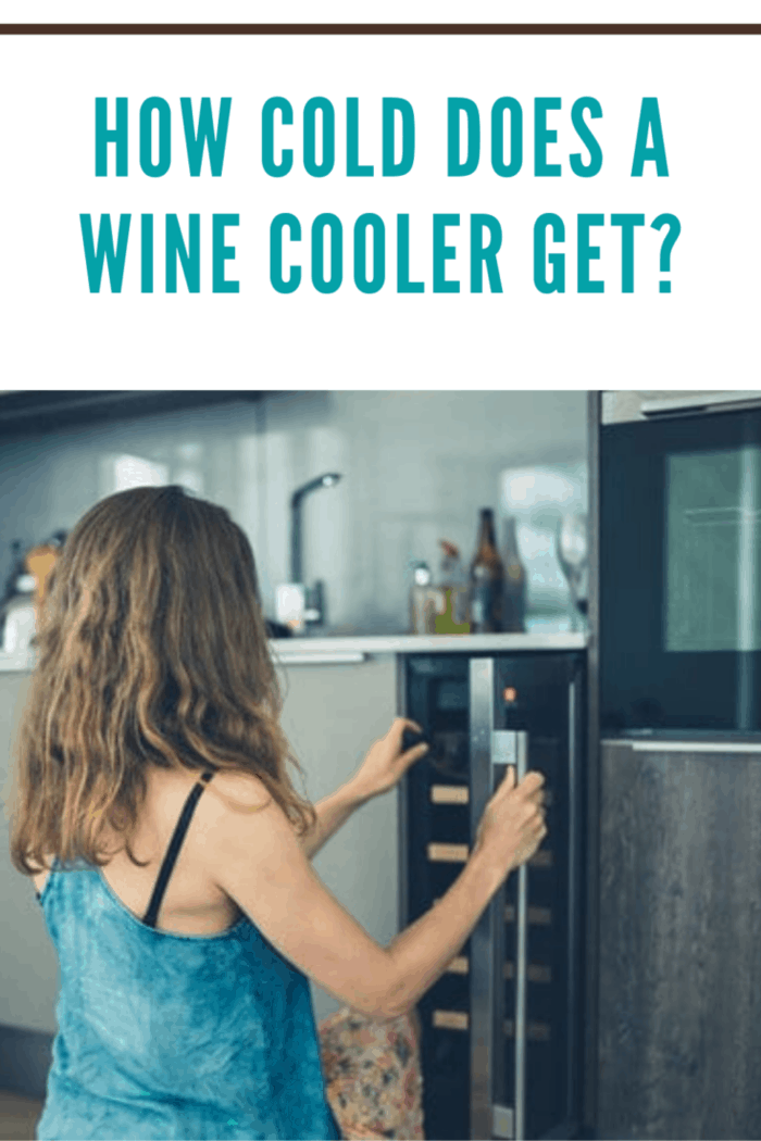 woman getting wine out of a wine cooler