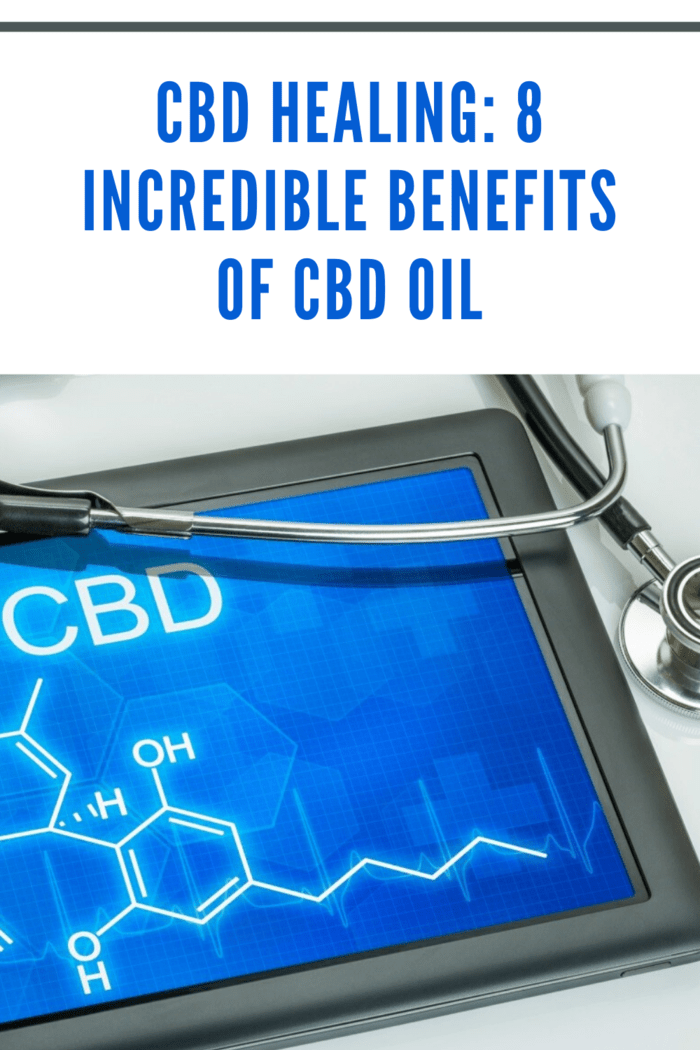 tablet with CBD scientific makeup on screen with doctor's stethoscope resting on tablet