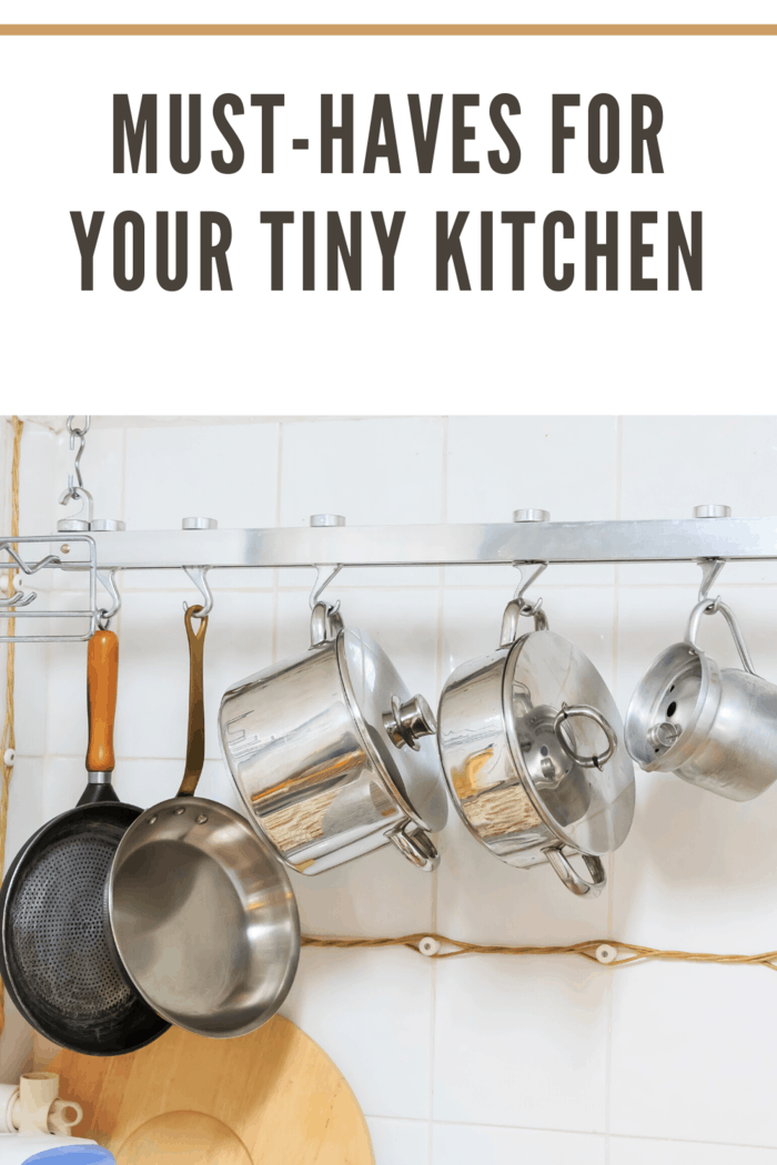 pots hanging from vertical storage rack