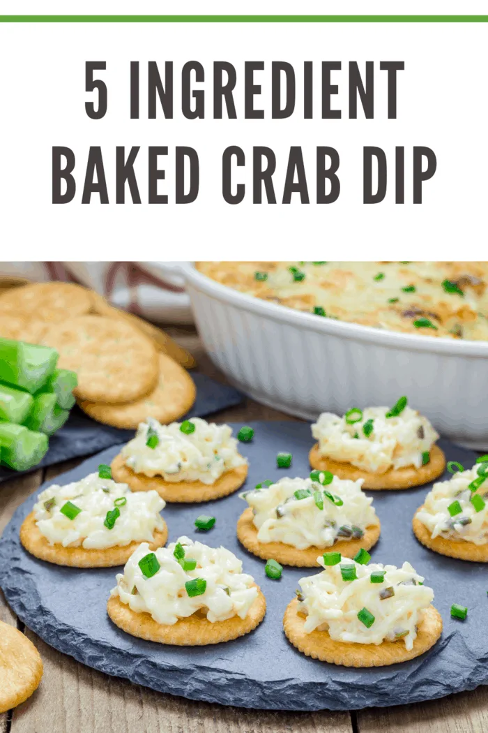 Baked crab dip, served on top of sturdy butter crackers