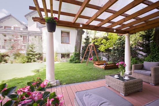 Image of a romantic place to relax in garden under the pergola