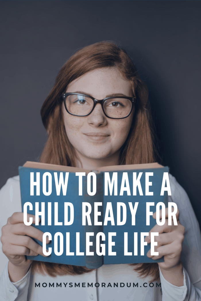 girl with glasses holding book ready for college