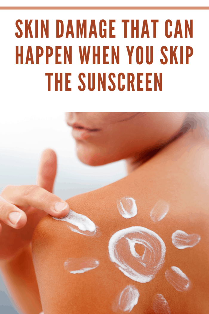 woman applying sunscreen to her shoulder in shape of sun