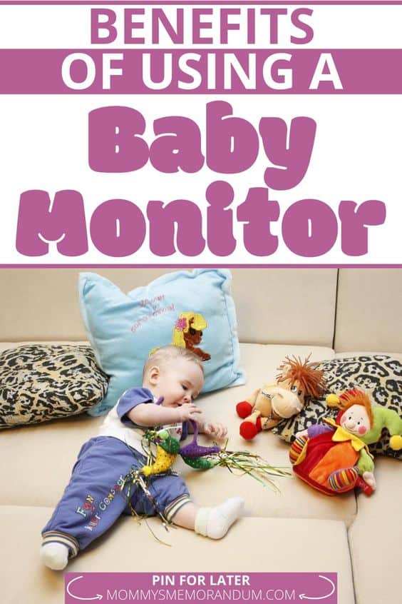 baby resting with stuffed animals and baby monitor