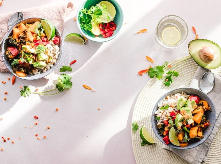 taco salads on white table