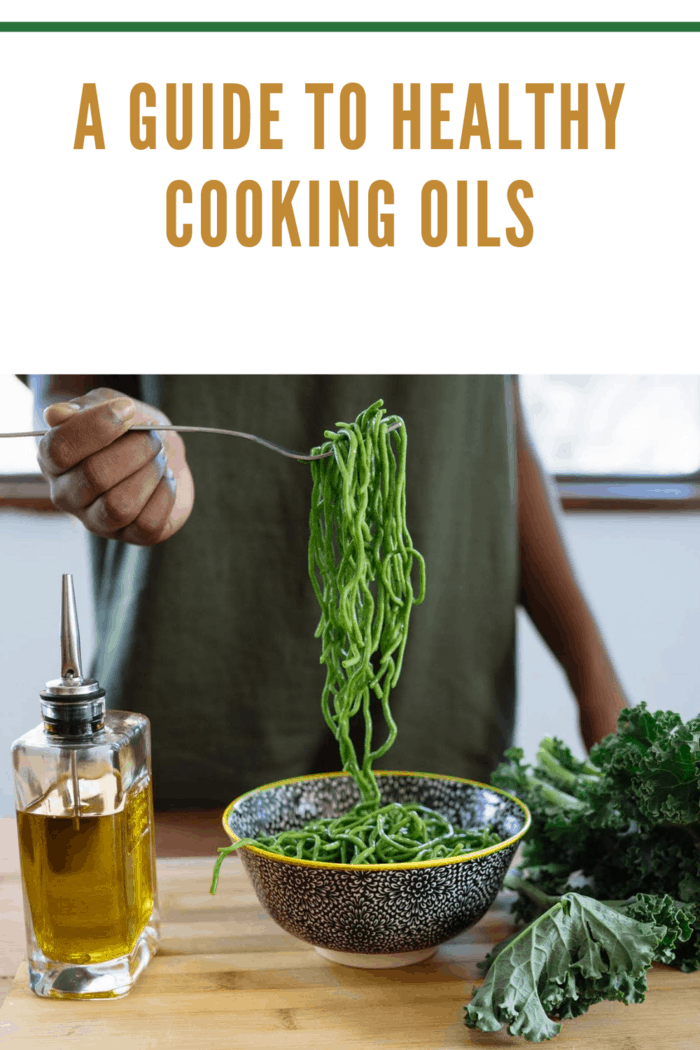 man using healthy cooking oil as he prepares zoodles