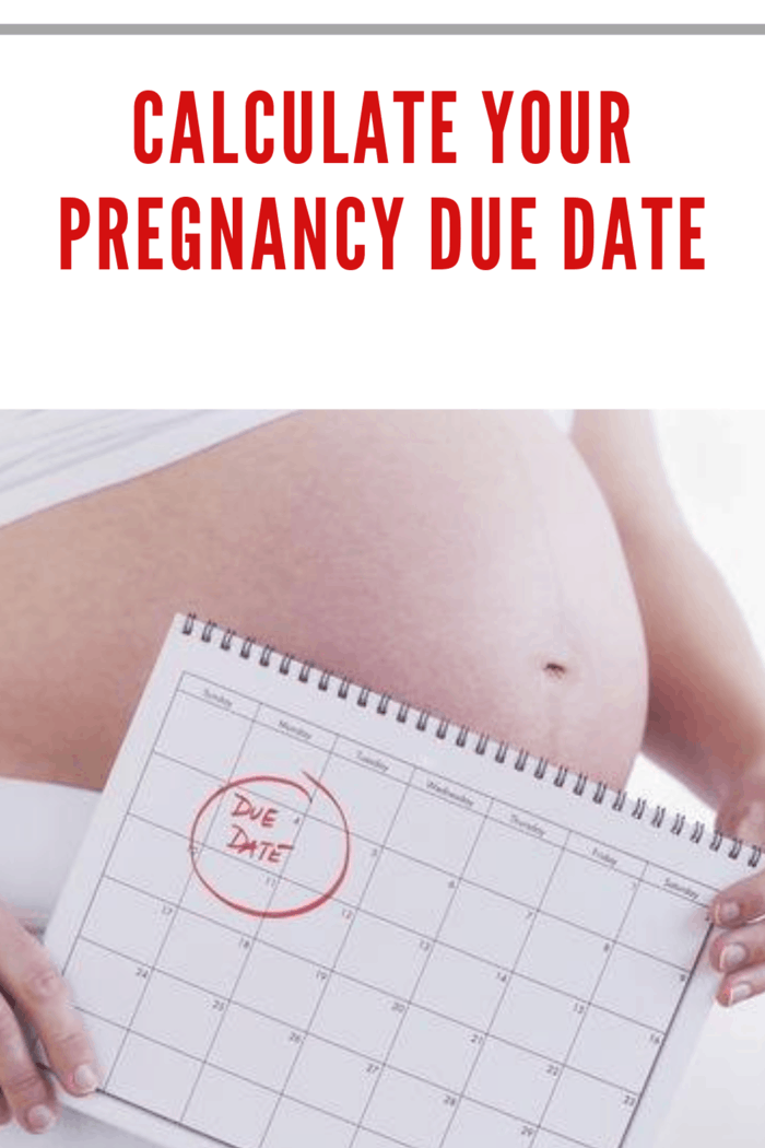 pregnant woman holding caledar with her due date circled in red in front of her pregnant belly