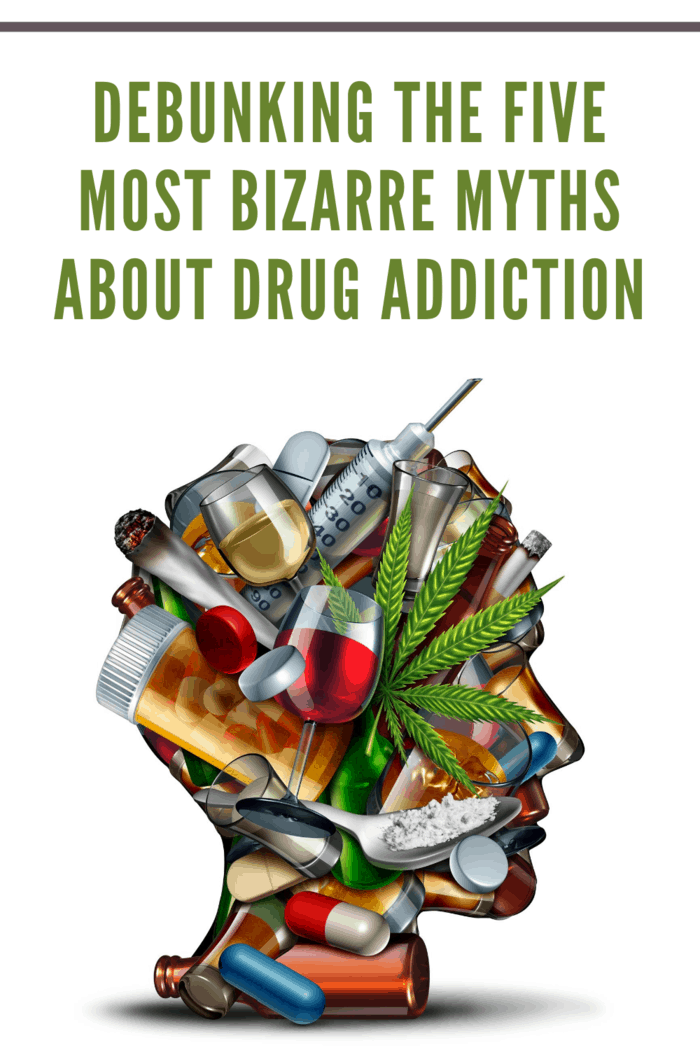 Concept of drug addiction and substance dependence as a junkie symbol or addict health problem with cocaine hroin cannabis alcohol and prescription pills with 3D illustration elements.
