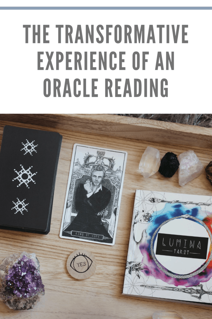 crystals, tarot cards, and other items for an oracle reading