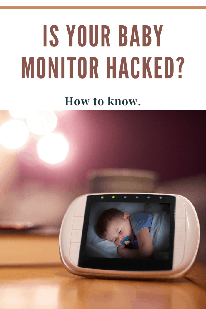 Baby monitor on coffee table with live feed of baby sleeping, providing peace of mind