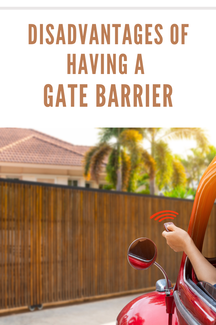 gate barrier with red car and remote