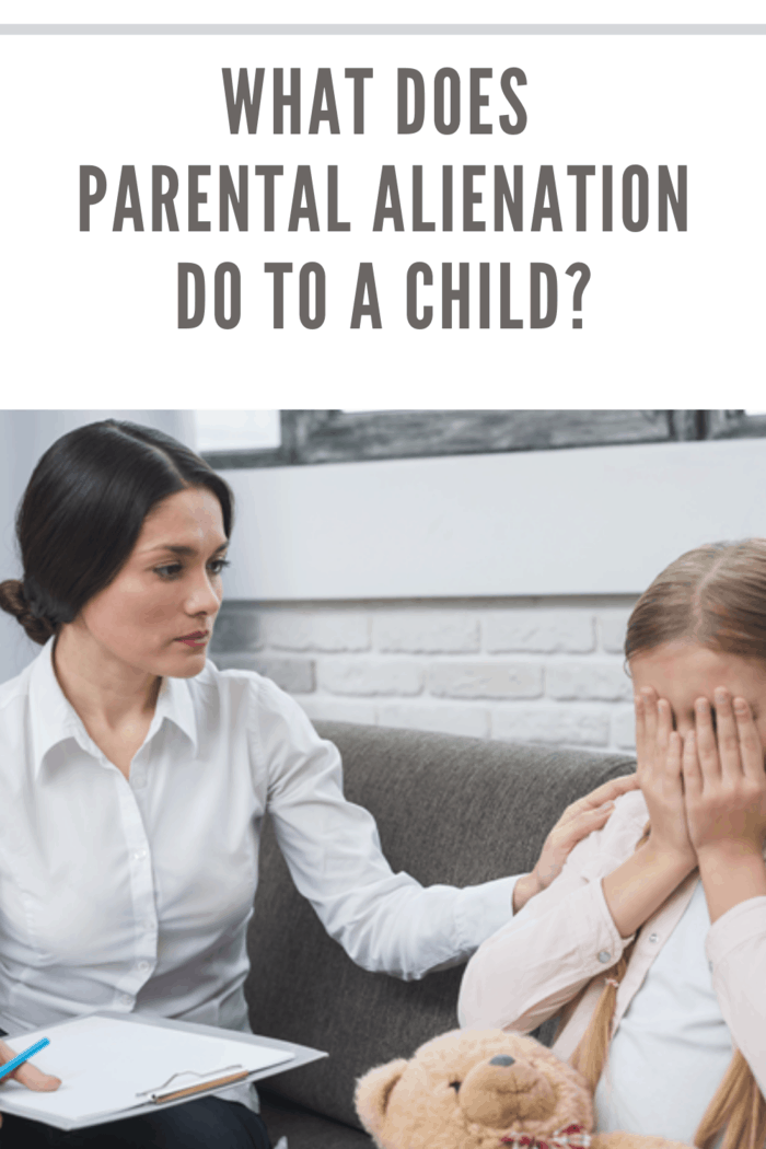 Upset child dealing with parental alienation, caught between divided parents in an emotional battle.