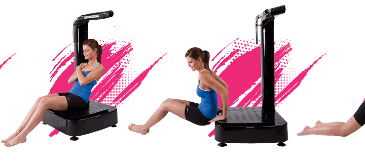 woman exercising on a vibration machine