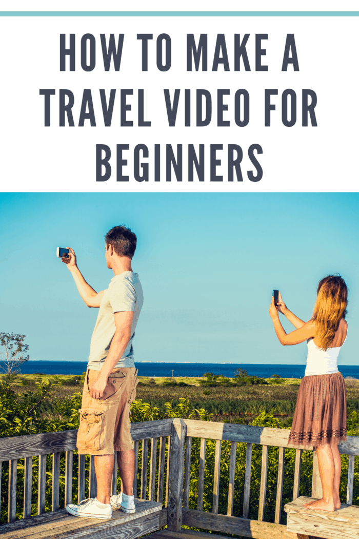 Traveling couple video recording scenery of beach on remote location, using mobile phones, guy wearing gray T shirt, yellow pants, white sneakers, girl wearing golden brown skirt, white top, barefoot.'n