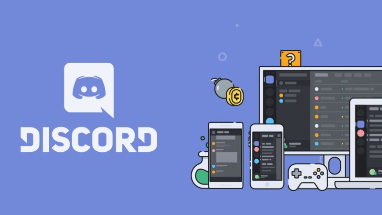 discord logo with clip art devices using discord