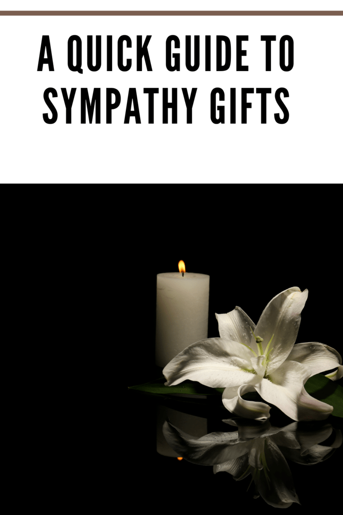 sympathy gifts of candle and peace lily