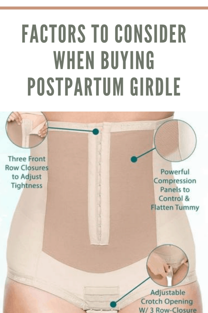 postpartum girdle with marking for benefits