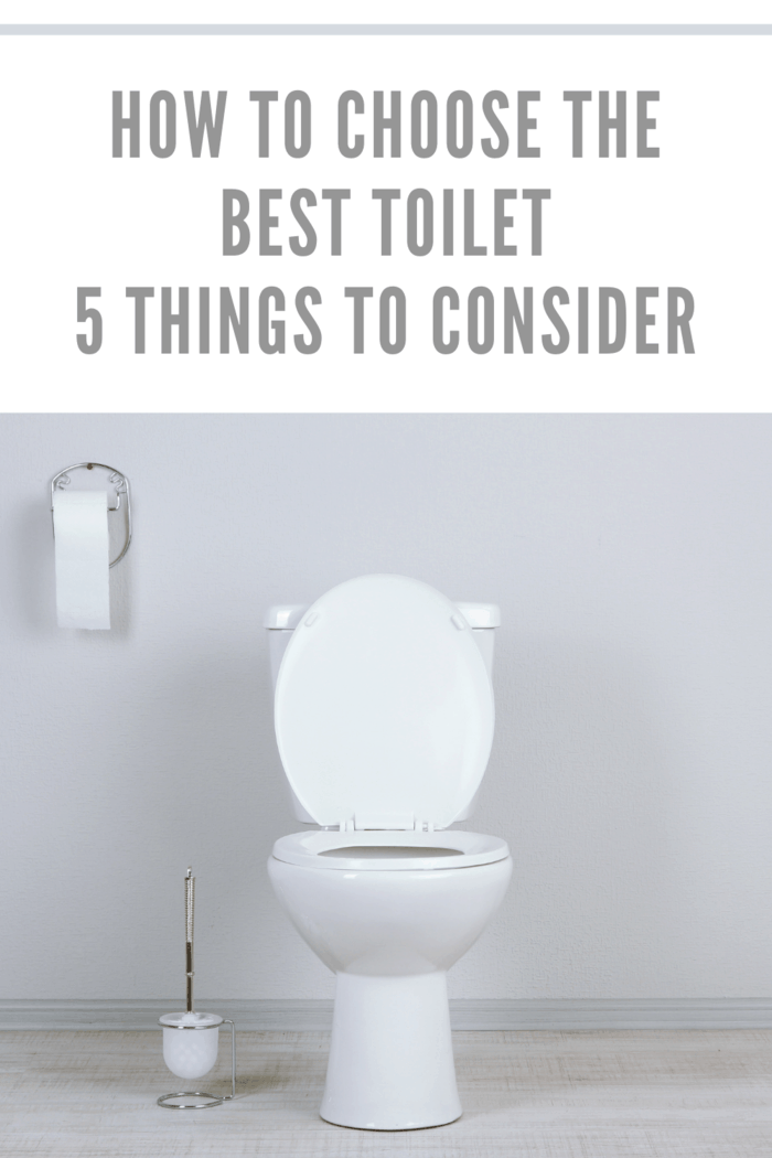 White toilet with lid up on gray background - how to choose the best toilet for your bathroom