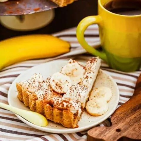 Banoffee pie (banana and toffee) on the table