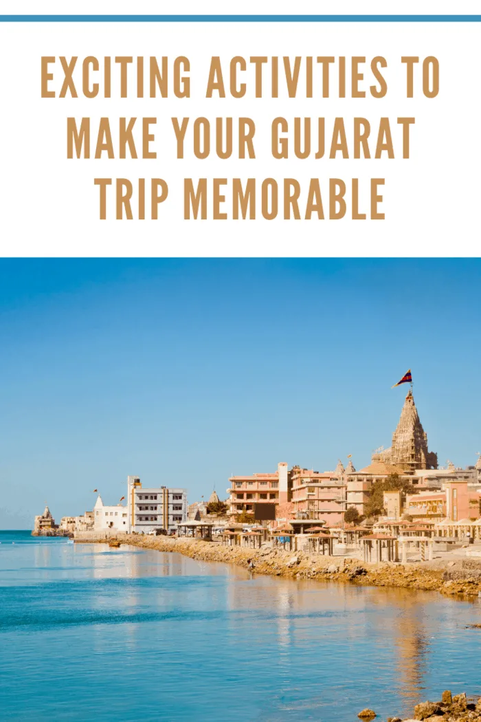 Landscape of Dwarka Bay, Arabian Sea and promenade from the public pathway leading up to the Shree Dwarakadheesh Krishna Temple a significant religious place and pilgrimage for hindus on the coast of Gujarat, India