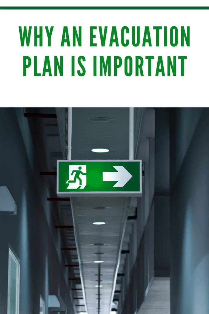 Fire exit sign in the modern building.
