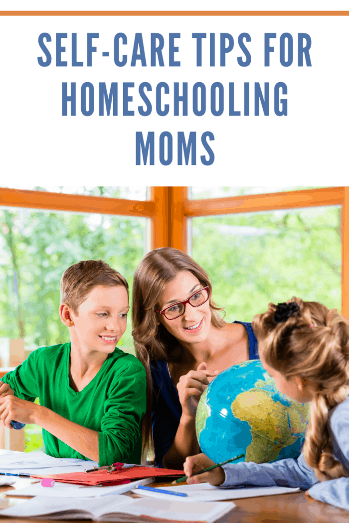 Homeschooling mother teaching kids private lessons in geography