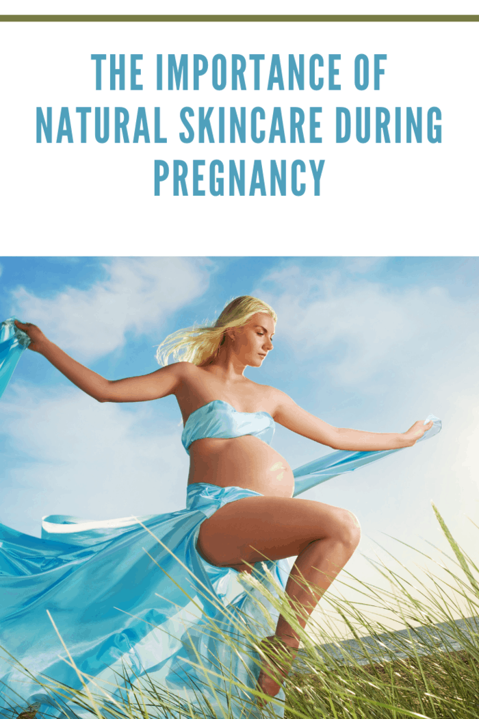 Beautiful pregnant woman outdoors showing off benefits of natural skincare during pregnancy