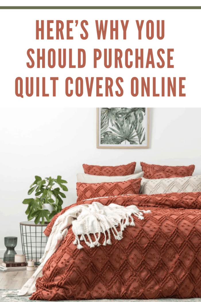textured quilt cover online in a pumpkin color