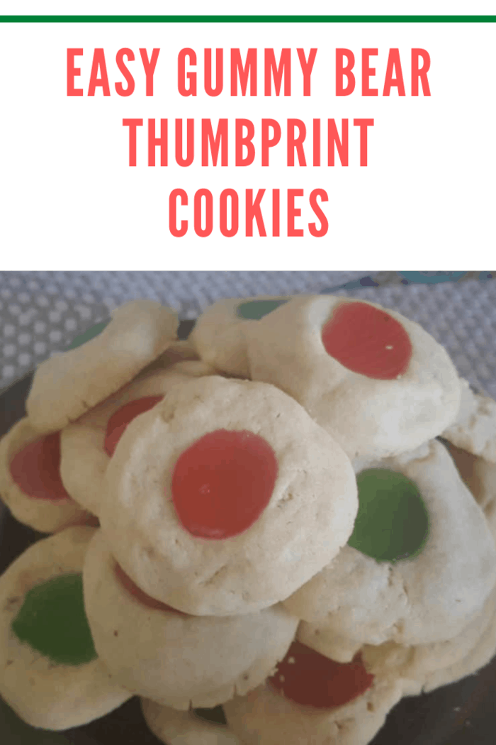 Gummy Bear Thumbprint Cookies stacked