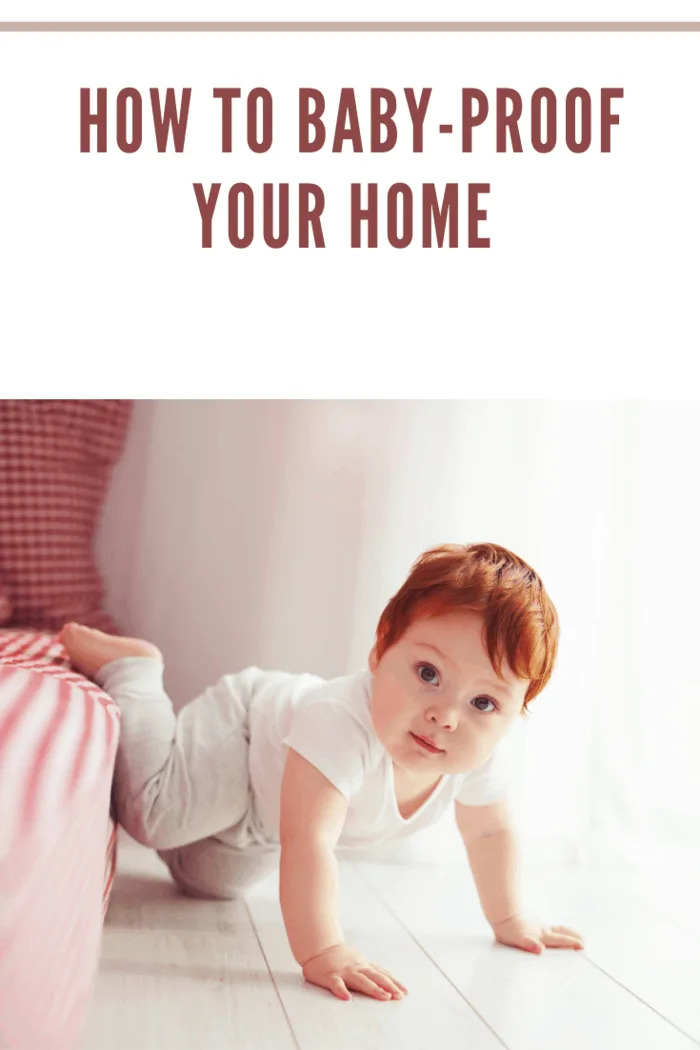 cute toddler baby getting off the bed, crawling at home