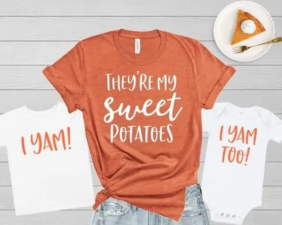 sweet potatoes t-shirts