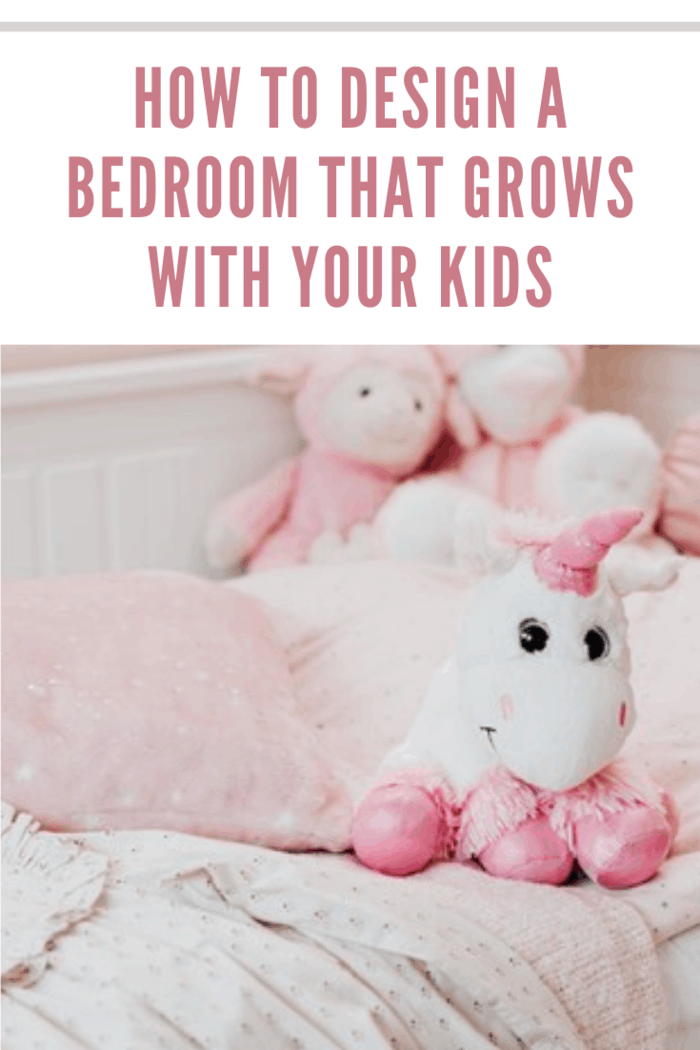 unicorn stuffed animal on child's bed