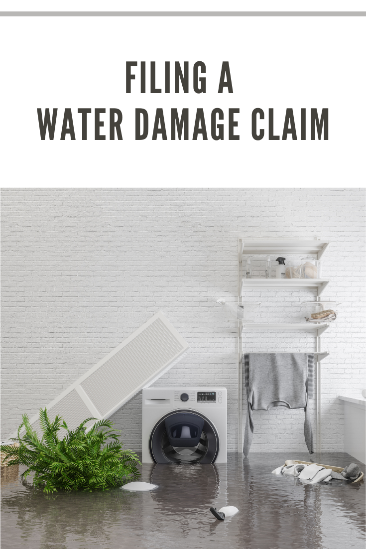 water damage in a laundry room