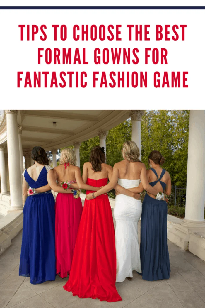 A group of five girls in their prom dresses viewed from the rear. Photo taken at the Organ Pavilion in San Diego's Balboa Park