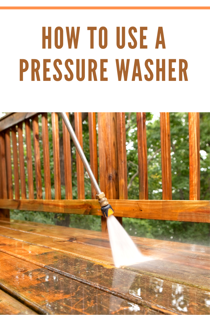 pressure washer cleaning deck