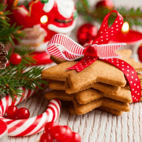 Christmas cookies and sweets with festive decoration