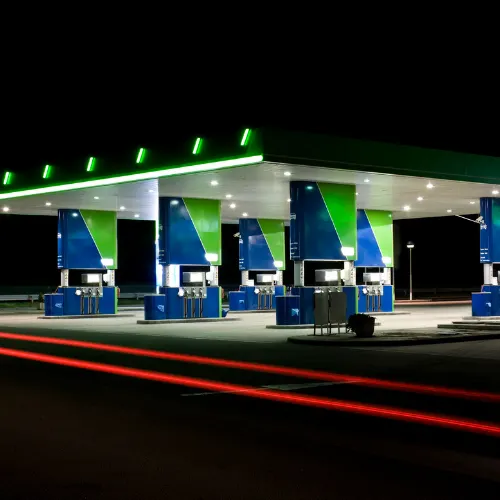 Gas station by night