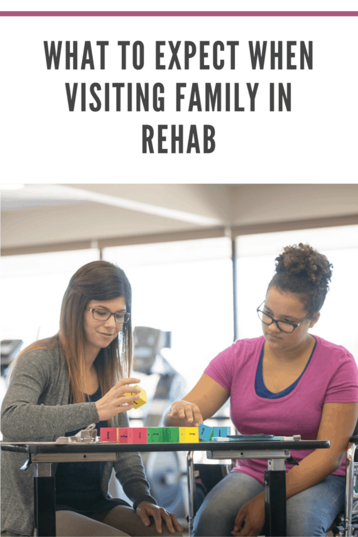 family visiting loved one in rehab