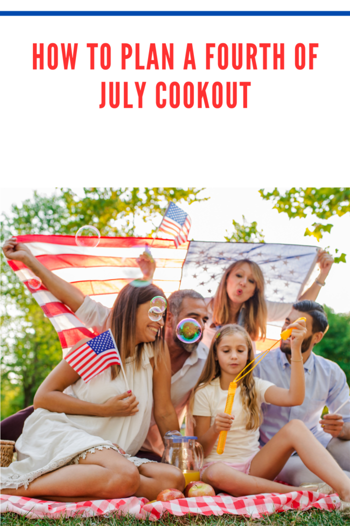 Happy family at Fourth of July picnic