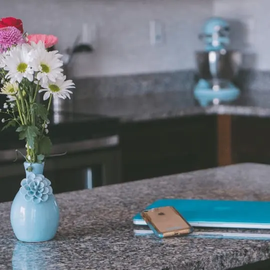 Flowers On Top Of Kitchen Counter
