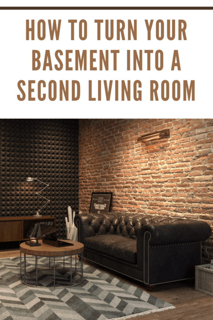 basement with brick wall