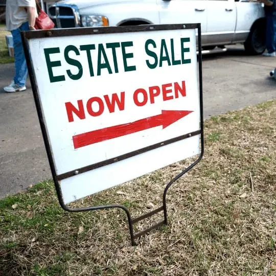 Professional estate sale operators liquidate property from a home by placing it up for public sale.