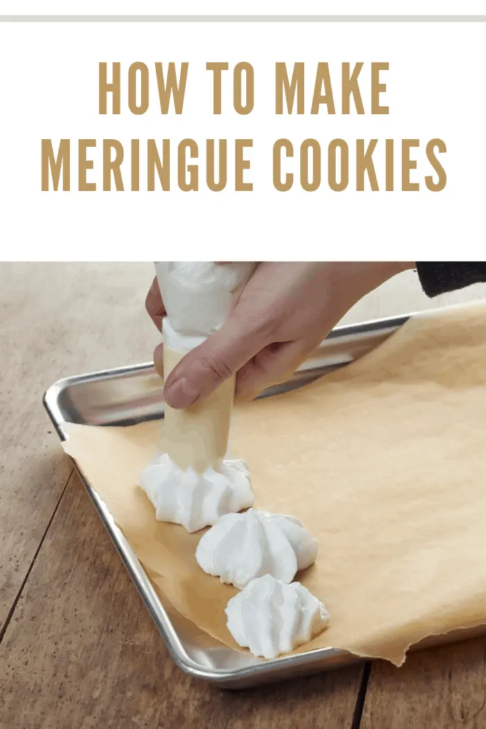 making meringue cookies on a cooking pan